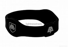 Energy Armor Superband Black Negative Ion Wristband with Silver Letters 