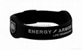 Energy Armor Superband Black Negative Ion Wristband with Silver Letters  4