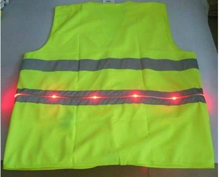 White Optical Fiber Led Reflective Safety Vest