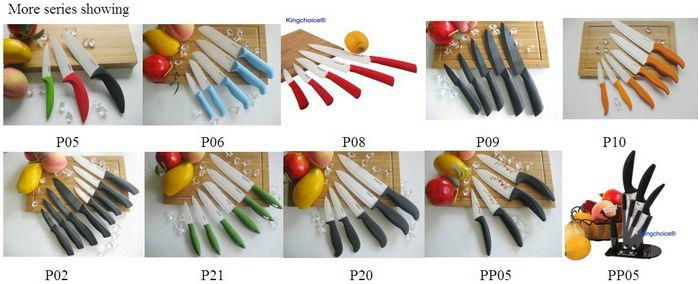 Red color handle zirconia ceramic chef knife 5