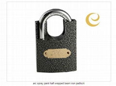 arc spray paint half wrapped beam iron padlock