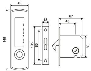 Zinc alloy Sliding Door Lock 2