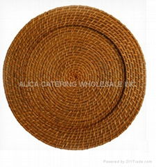 ChargeIt! Rattan Charger Plate in Natural 