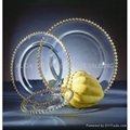 Belmont Gold Beaded Clear Glass Charger