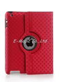 360 degree rotatable diamond vein leather case for new iPad 1