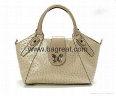 ostrich leather handbags high quality 