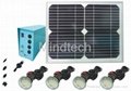 10w solar home lighting with 4pcs led lamps and phone charger tips