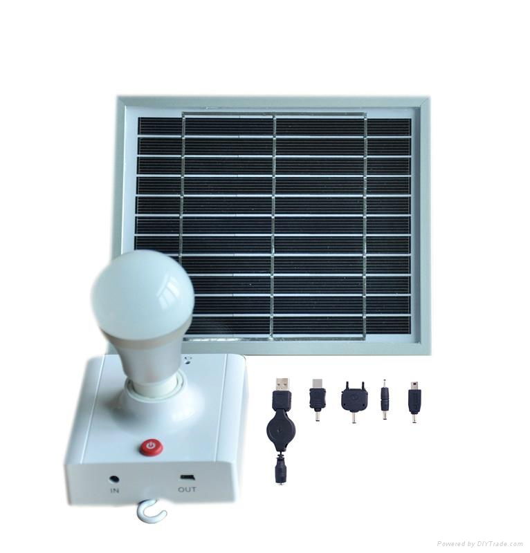 Solar lamp with phone charger tips