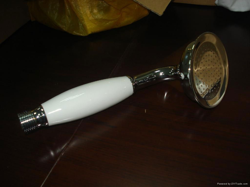 Phone-shape brass hand shower with ceramic handle 2