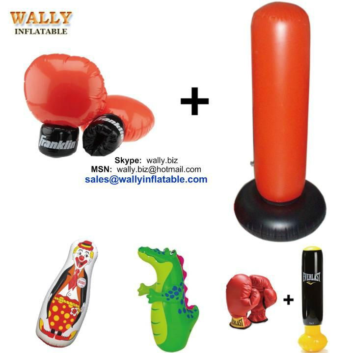 Inflatable boxing bag punching glove