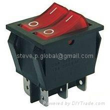 Illuminated Twins Double Pole Rocker Switch