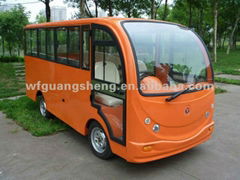 Right hand drive 14 seats enclosed solar electric bus sightseeing vehicle