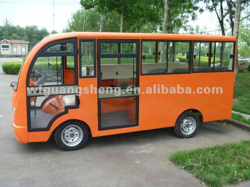 Right hand drive 14 seats enclosed solar electric bus sightseeing vehicle 2