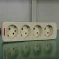 4ways european German type polycarbonate electrical socket