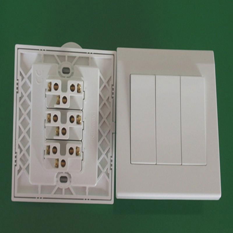 3gang power light switch pc wall switch 