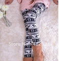 The snowflakes deer cashmere abdominal hip warm pants 2