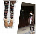 The snowflakes deer cashmere abdominal hip warm pants 3