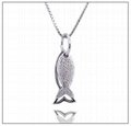 Silver Double Fishes Pisces Pendant ( Customized Design Accept)