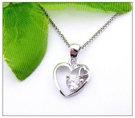 Silver Heart Pendant CZ Heart Pendant( Customized Design Accept) 2