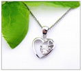 Silver Heart Pendant CZ Heart Pendant( Customized Design Accept) 2