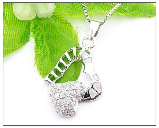 Heart Charm Pendant Silver CZ Pendant