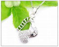 Heart Charm Pendant Silver CZ Pendant