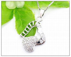 Heart Charm Pendant Silver CZ Pendant