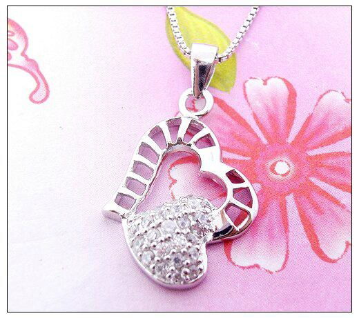 Heart Charm Pendant Silver CZ Pendant 4