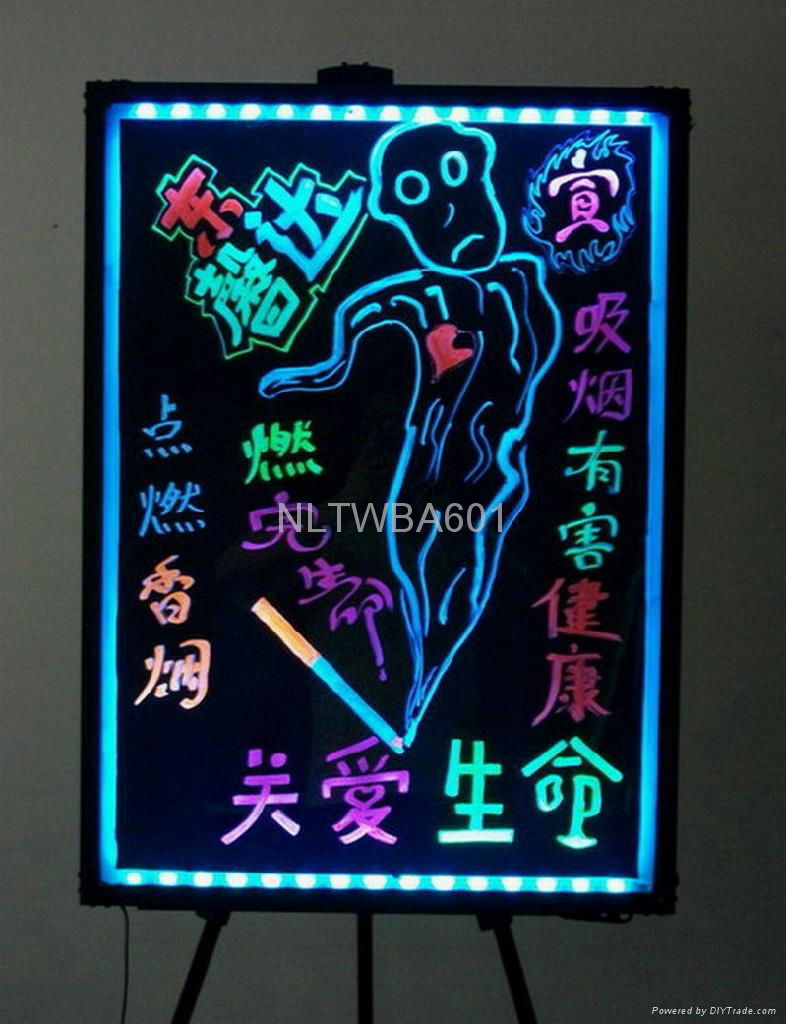 FOB Negotiable Ultra clear Tempered Glass 60x80x1.2（cm）LED writing board 2