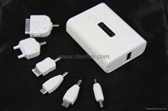 Smart phone charger with high capacity and dual USB