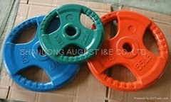 new style color three handle weight plate/rubber plate