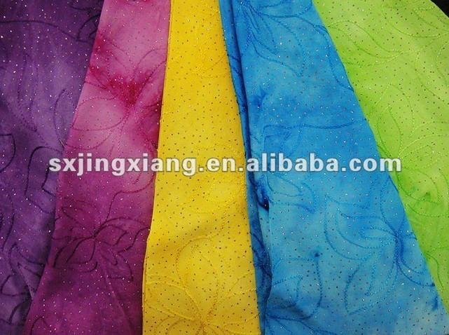 Rayon Embroidery wholesale Fabric with metallic 3