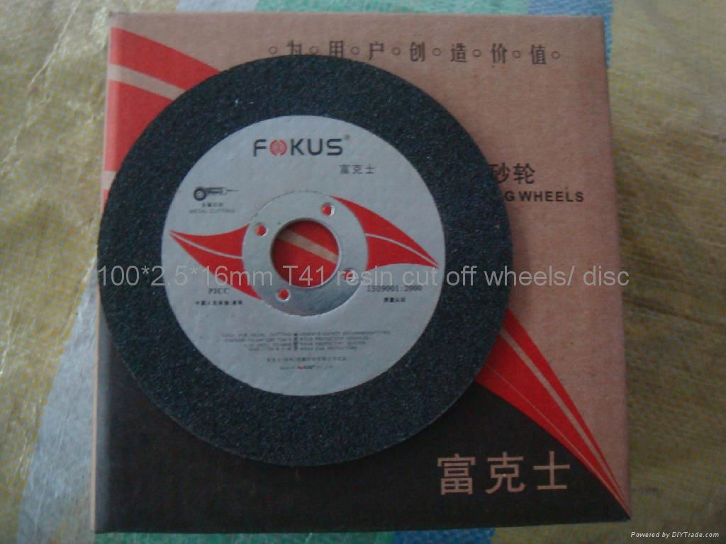 100*2.5*16mm T41 resin cut off wheels/ disc