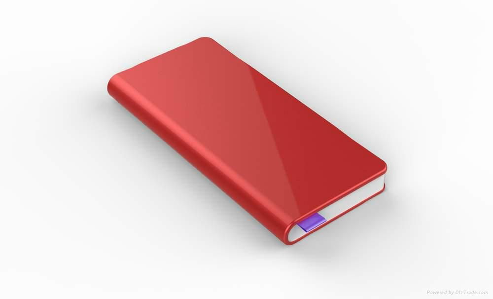 Ultra thin power bank with 6000mah capacity, book shaped 4