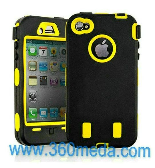 DELUXE HARD CASE COVER SILICONE SKIN FOR IPHONE 4G NEW 2