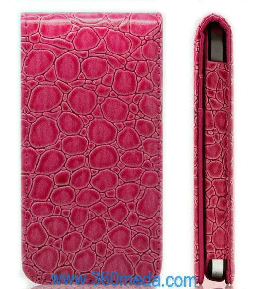 Red Crocodile  iPhone 4s Leather Case Pouch Wallet Cover Flip 