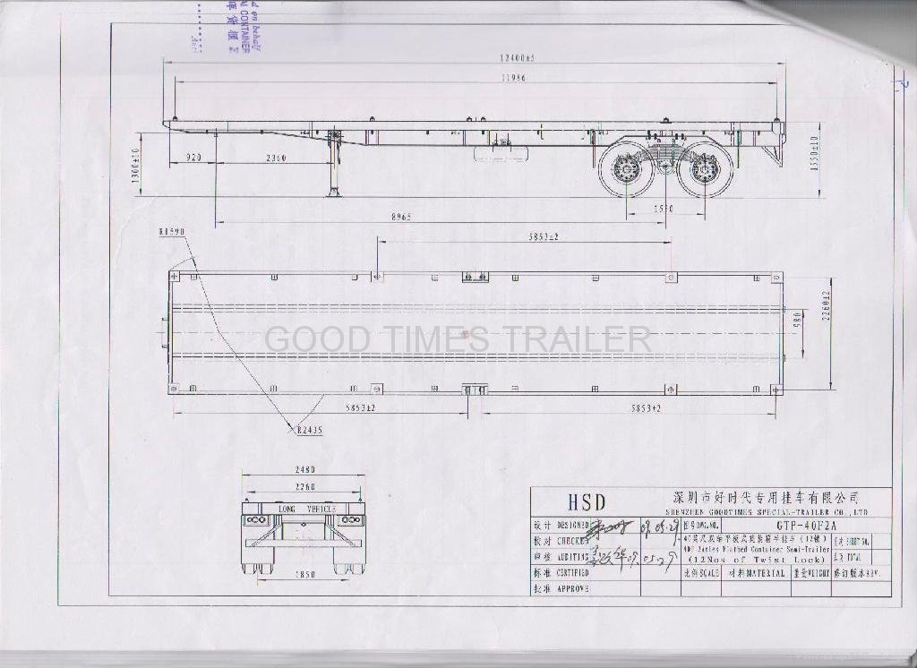 40FT 2AXLE FLATBED CONTAINER SEMI TRAILER 3