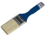 flat paint brush, paint roller, putty knife