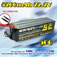 22.2v 6 cells 5200mah RC lipo battery