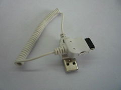 Battery charger Coiled cable for Iphone