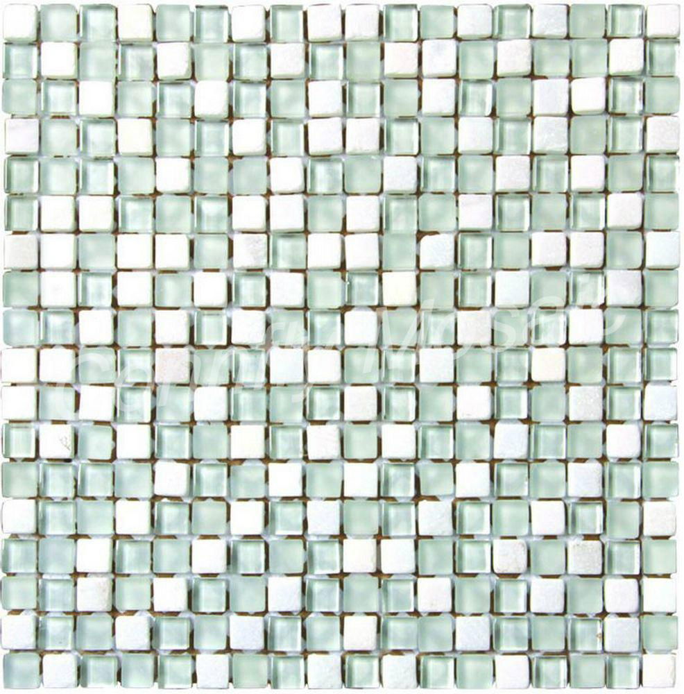 Super White Crystal and Stone Mixed Mosaic 2