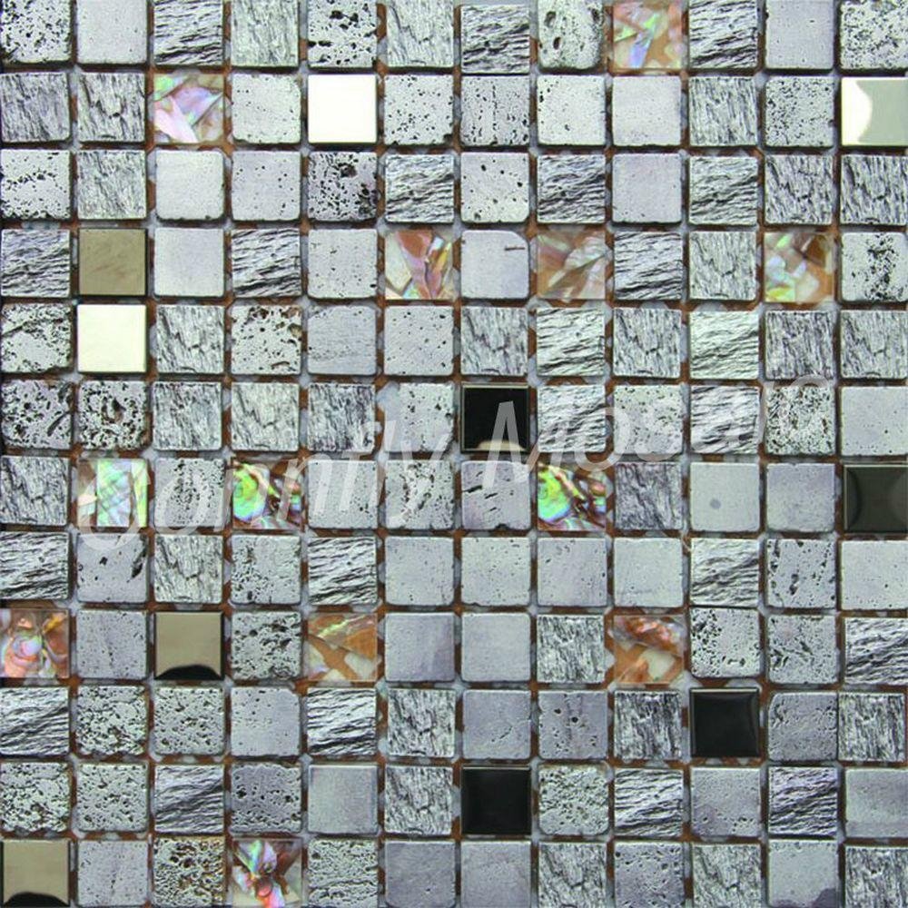 Resin and Shell Mixed Mosaic Tile