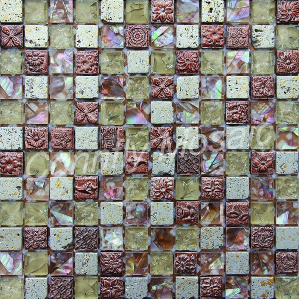 Resin and Shell Mixed Mosaic Tile 2