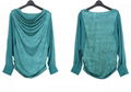 2013 Spring Lastest Design Office Lady Pleated Cowls Long Sleeve Contrast Knitti 4