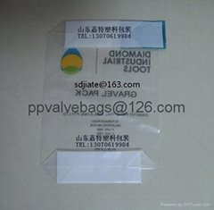 PE transparent block bottom valve bag 