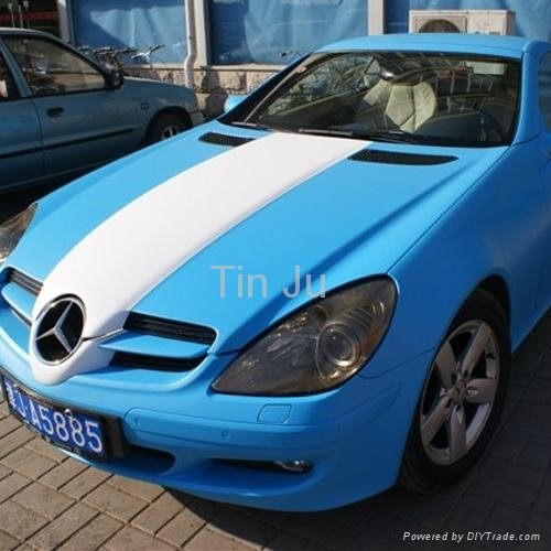 Polymeric Car body work vinyl film with air-free bubbles Blue Matte