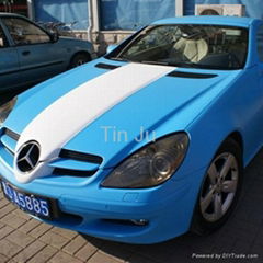 Polymeric Car body work vinyl film with air-free bubbles Blue Matte