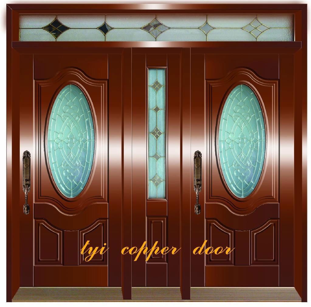 European style classic glass copper doors 2
