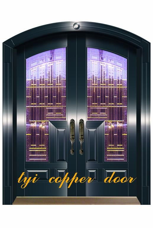 security copper doors with high quality glass