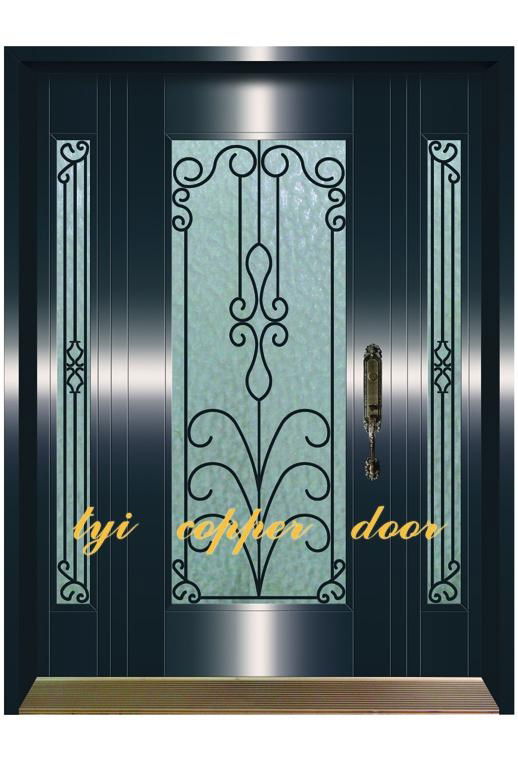 Ornamental copper steel doors